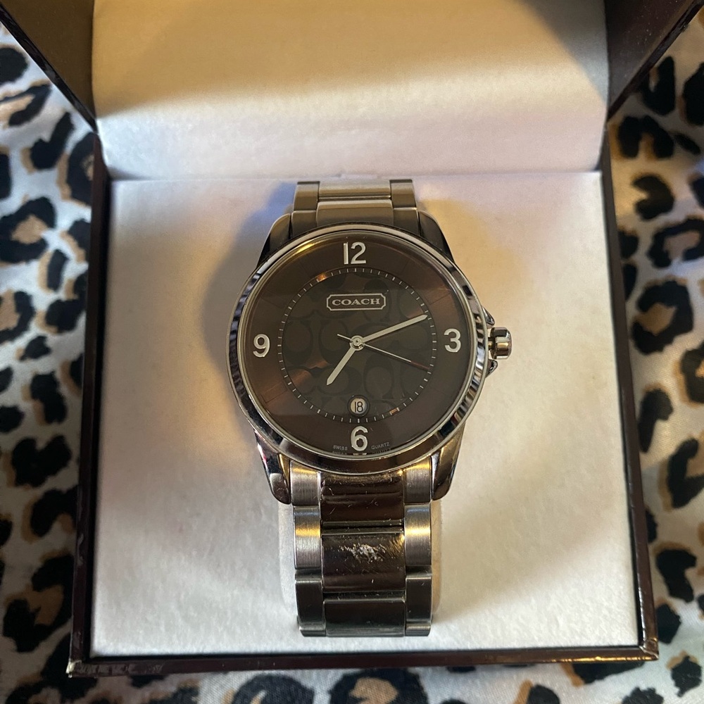Coach Silver Watch with Brown Dial